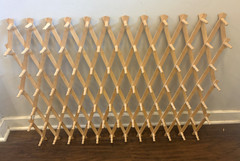 VTG X Large 84 Pegs Wood Accordion Wall Peg Rack Hanging Display Mugs Hats Herbs