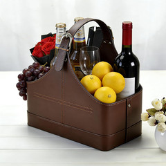 Stylish Coffee Leather Storage Basket – Handmade Organizer for Home & Office