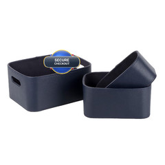 Hofferruffer Faux Leather Storage Baskets Bins Velvet Lining For Organizing