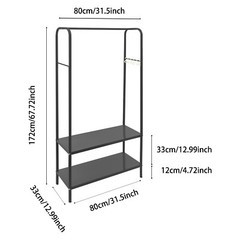 Clothes Rack with Bottom Shelves, Home Clothes Rack, Standing Clothes Rack New