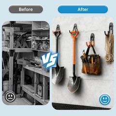 Industrial Black U Hooks – 40 lbs Capacity Garage Tool Organizers (2-Pack)