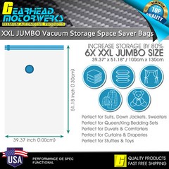 XXL Jumbo Vacuum Storage Bags Comforters Bedding Clothes Space Saver Hand Pump