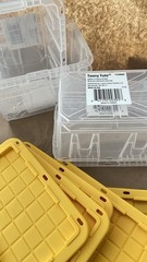 Set of Clear Lowes Mini Totes With Yellow Lids – 5 Pieces