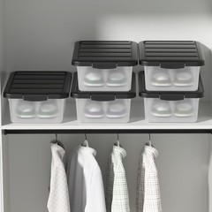 2 Packs 14 Quart Clear Storage Box Medium Container Organizer Black Lid