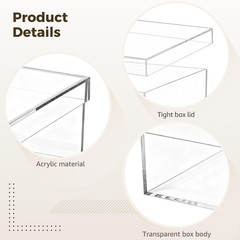 Large Clear Acrylic Storage Box with Lid for Collectibles & Gifts 8.1×8.1×3.9 in