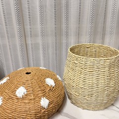 Spore Cap Design Basket with Lid Handmade Spore Cap Design Storage Basket Boho