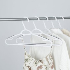 (2 pack) Non-Slip Clothes Hangers, 10 Pack, White, Durable Plastic, TPE Strips
