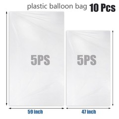 Kreapa Large balloon bags(10 Pcs), 10PCS(5L+5M), 5pcs(59x98in)+5pcs(47x59in)