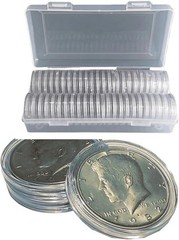 50pack 40mm Coin Capsules For 1oz Silver Bullion w/Box+7 Sizes Sponge Gaskets US