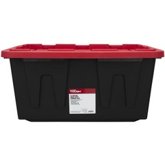 27 Gal Plastic Storage Tote Box Stackable Snap Lid Lockable Organizer Antirust
