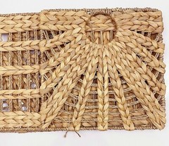 Ikea LUSTIGKURRE Basket, natural water hyacinth/seagrass, 12 ½x13x12 ½ ” – NEW