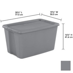 Extra Large 30 Gallon Plastic Storage Bin Snap-On Lid Stackable Tote Organizer