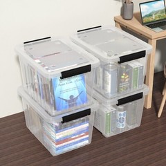 Mayish 30 Quart Plastic Clear Storage Box with Lids and Wheels, 4 Packs