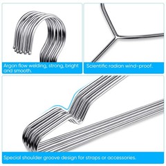 Fayleeko 10 Pack Wire Coat Hangers – Strong, Heavy Duty Stainless Steel Metal…