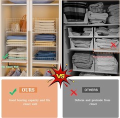 6-Tier Stackable Closet Organizers and Storage Shelves, Closet Shelf Organize…