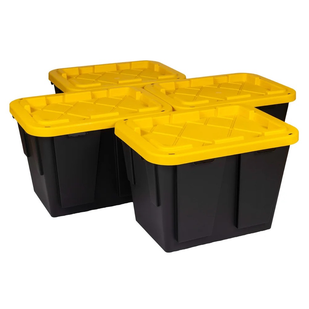 12 Gallon Storage Bin Container 4- pack, Heavy Duty, Lids, Greenmade 5 Color NEW