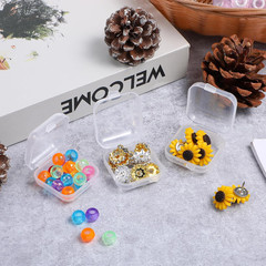Small Plastic Ear Plug Cases, 10 Pack, Transparent Hinged Storage Box