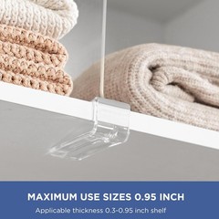 HBlife 4 Pack Closet Organizers and Storage, Clear Shelf Dividers, Vertical Purs