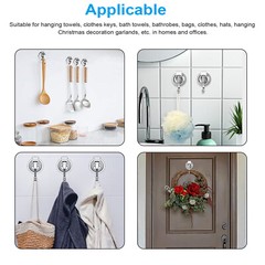 2PCS Heavy Duty Strong Suction Cup Hooks Waterproof Wall Hanger Kitchen Bathroom