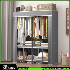 59in Heavy Duty Closet Organizer Syste Freestanding Clothing Racks Clothes Rack
