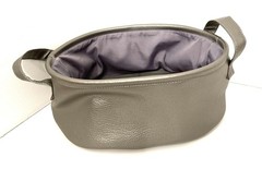 Decorative Faux Leather Basket Catchall Organizer Grey – 6x13x10.5”