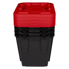 12 Gallon Storage Bin Container 4- pack, Heavy Duty, Lids, Greenmade 5 Color NEW