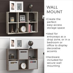 ClosetMaid 5430 Mini 6-Cube Desktop or Wall Mount Organizer, Bleached Walnut
