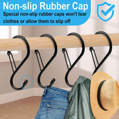 S Hooks for Hanging Plants, 4 Inch Large Heavy Duty S Hooks with Safety Buckle &