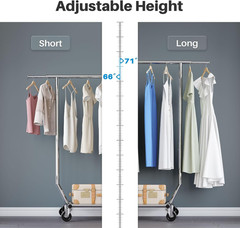 HOKEEPER Clothes Rack, Rolling Clothing Racks for Hanging Clothes, Portable Clot