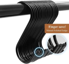 30 Pack Heavy Duty S Hooks Black Steel S Shaped Hooks for Hanging Large 3.5 inch