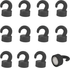 12 Pcs Mini Magnetic Hooks Black Small Magnet Cute Hook 8Lbs