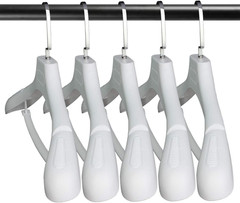 Plastic Extra Wide Shoulder Suit Hangers for Men 15 Pack Width 17.7″, Grey Sweat