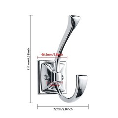 Polished Chrome Wall Hooks 2 Pack Coat Towel Robe Wall Mounted with Screws