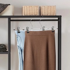 Pants Hangers with Clips Heavy Duty 10 Pack Adjustable Metal Pants Hanger Skirt