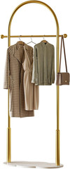 Stylish Gold Clothing Rack with Marble Base for Small Spaces and Bedrooms