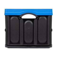 Greenmade Instacrate 12-Gallon Collapsible Plastic Storage Bin Black Blue