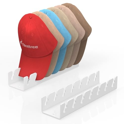 Hat Organizer for Baseball Caps Pcs No Install Acrylic Hat Racks for 2 WHITE