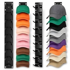 Hat Organizer for Baseball Caps,Hat Rack for Wall to Organize 2pcs Black