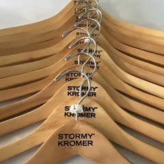 Stormy Kromer Wood Traditional Hangers Metal Hooks Natural Set of 12