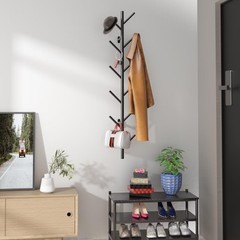 Space Saving Vertical Coat Rack, Wall Mount for Hats Bags Coats Living Room
