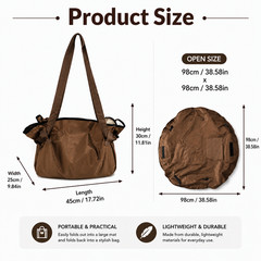 2-in-1 Expandable Tote Bag Camping Picnic Grocery Beach Gym Shoulder Carryall
