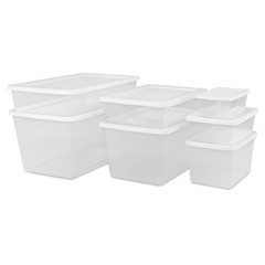 Storage Bin, 41 Quart Clear Plastic Underbed Storage Container with Snap-On Lid,
