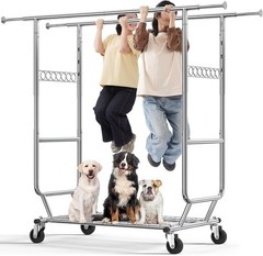 HOKEEPER Heavy Duty Clothing Rack Load 650 LBS Collapsible Garment Rack