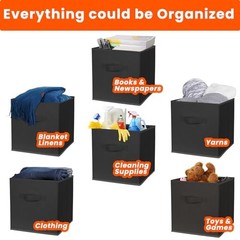 Storage Cubes, 11 Inch Clothes Storage Bins for 10 Pack – 11 inches Black