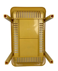 2 Rubbermaid Roughneck Stacking Storage Bins Gold Plastic 2340 VTG