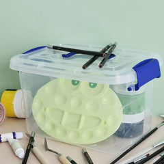 6-Pack Clear Plastic Storage Bins with Latch and Handle, 6 Quart Capacity