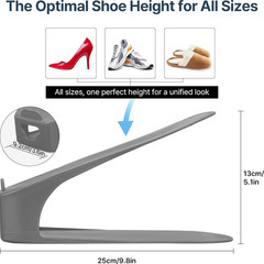 One-Piece Shoe Slot Organizer 10 Pack, Space-Saving Stackers for Closet, Entrywa