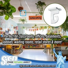 Extra Heavy Duty White Aluminum Drop Ceiling Hooks, One Piece Ceiling Grid Cl…