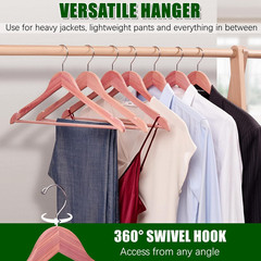 30 Pack Cedar Coat Hangers, Wooden Suit Hangers with Non-Slip Pant Bar, Cedar Ha