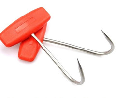2PCS Meat Hooks for Butchering T Shaped Boning Hooks with Handle 6 Inch